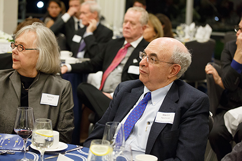 Professor Nancy Scott and guest Martin Newhouse at the festive gala dinner