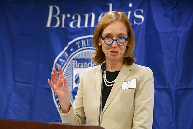 Emily Haber speaking at Brandeis