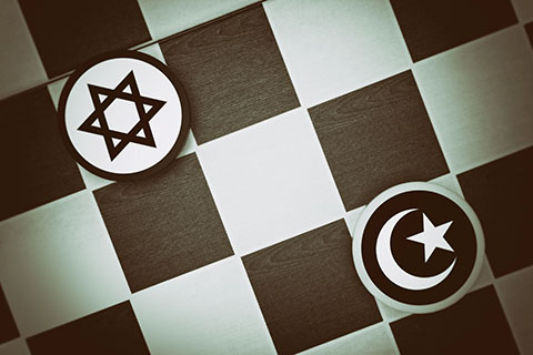 Checkerboard with Jewish and Muslim representation