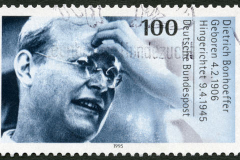 German postage stamp with Bonhoeffer's face on it