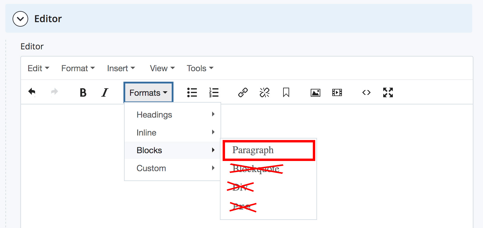 Format menu showing Paragraph style selected
