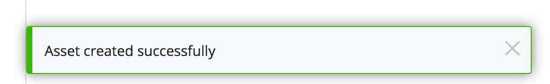 Asset Created Successfully