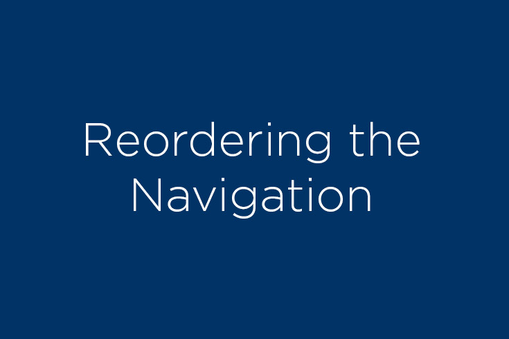Text reads: Reordering the navigation