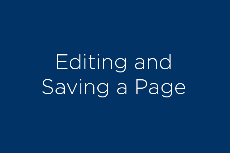 Text reads: editing and saving a page