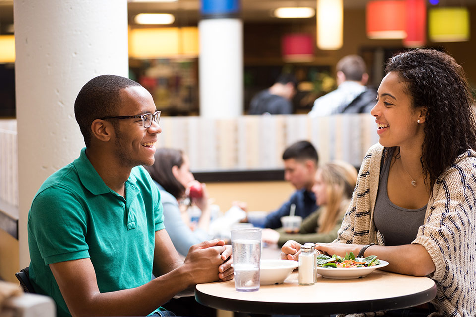 students eating