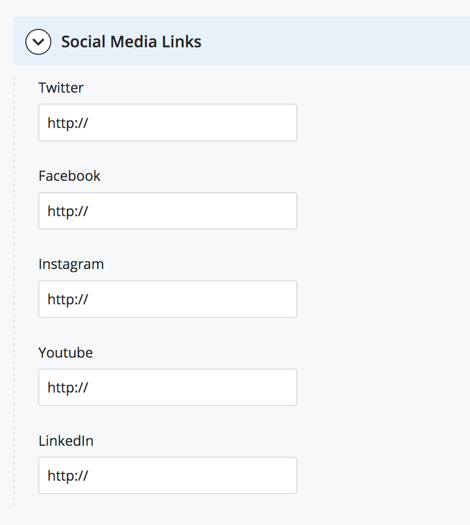 Add social media links to sidebar