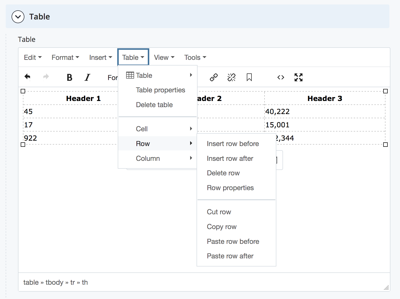 edit table functions