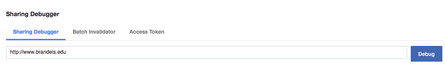 Screenshot of Facebook debugger
