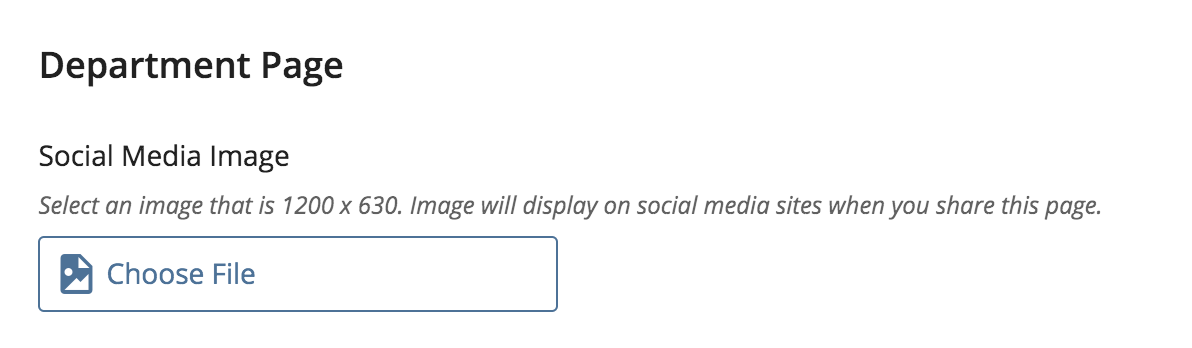 Screenshot of upload social media image field