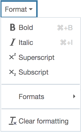 Format Menu