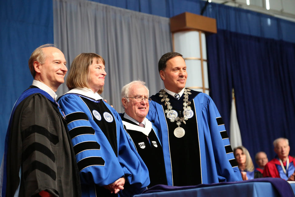 Larry Kanarek, Lisa Lynch, Stuart Altman, President Ron Liebowitz