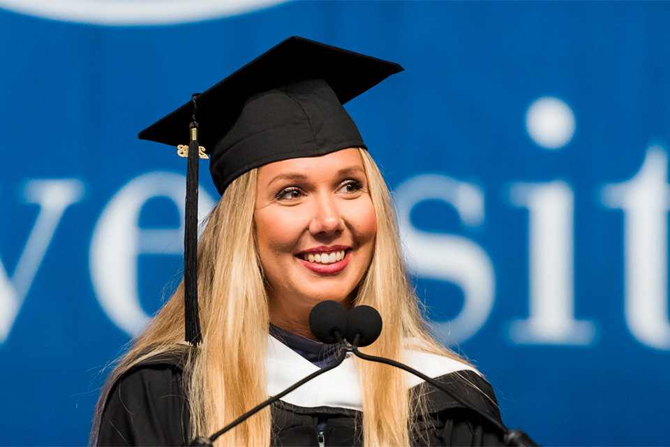 Sarah Mabry addresses graduates