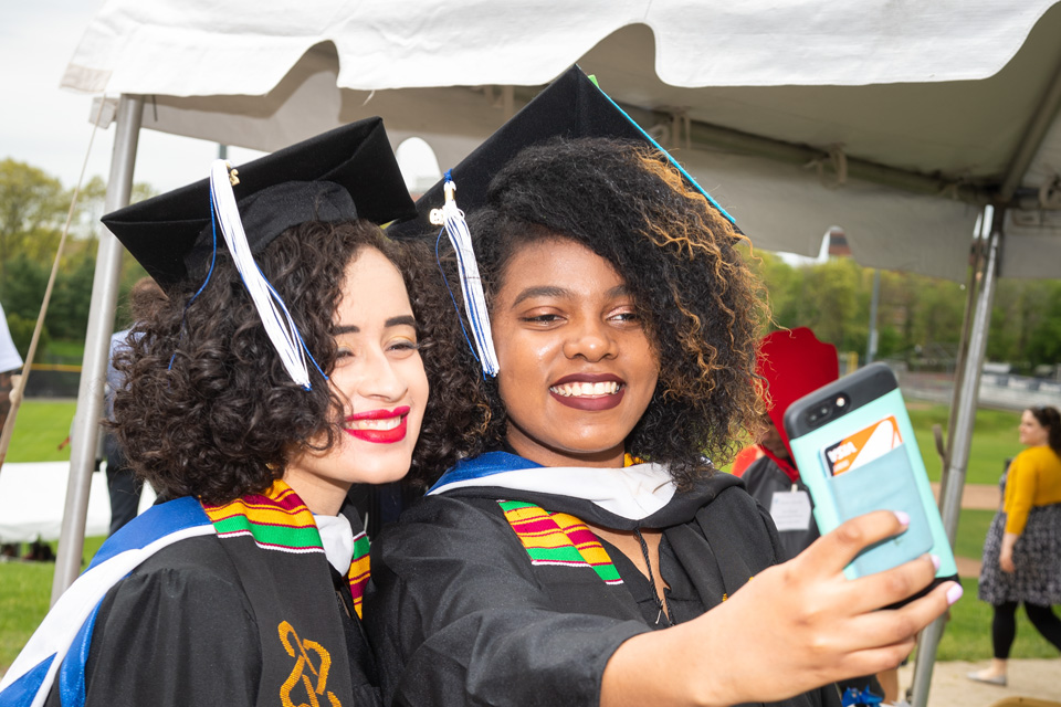Two students take a selfie