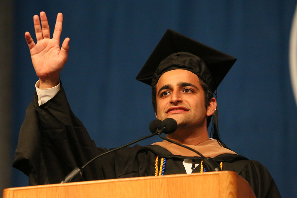 Akash Kalra addresses graduates