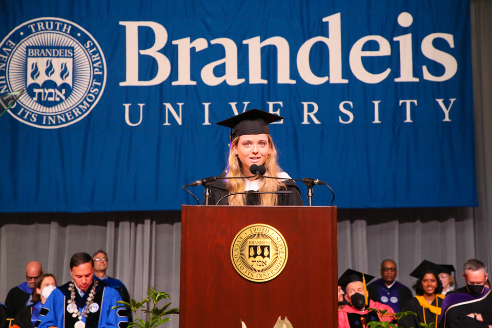 Haley Brown addresses fellow graduates