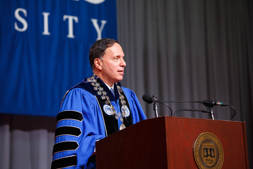 President Ron Liebowitz addresses graduates