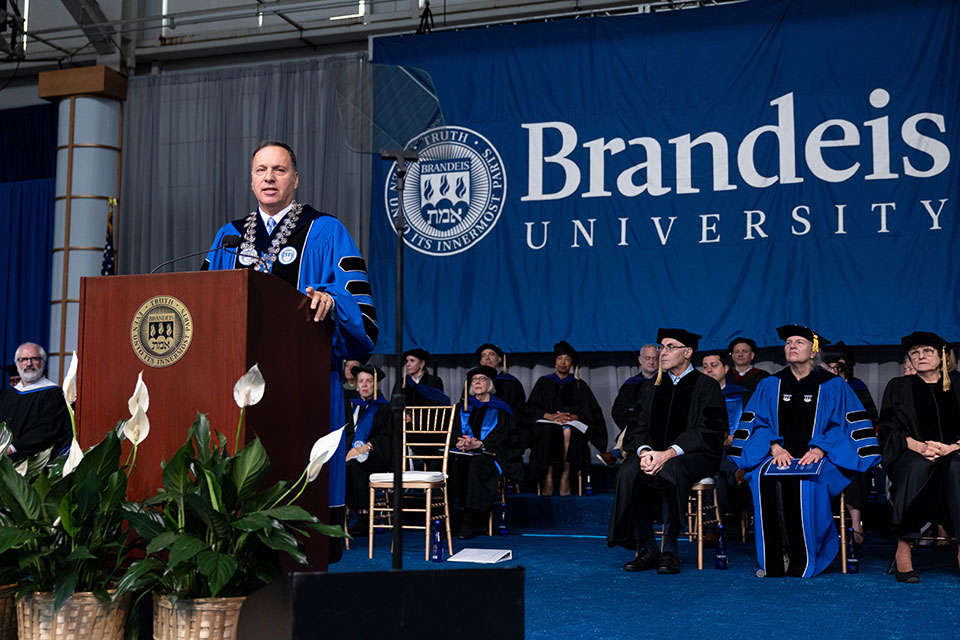 President Ron Liebowitz addresses graduates