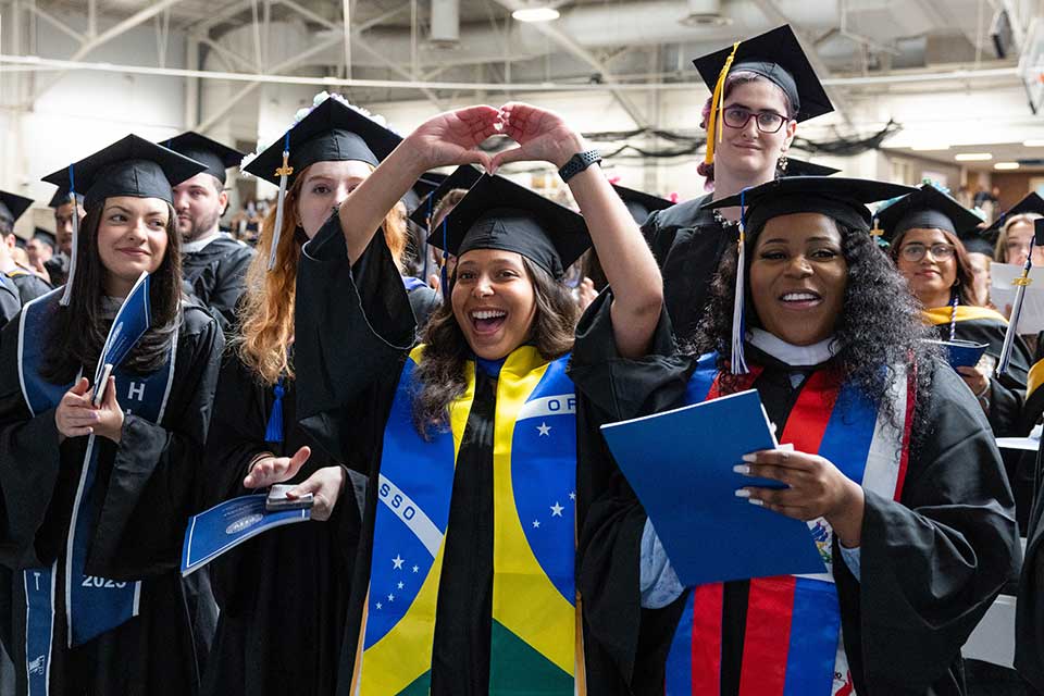 Excited students at the Undergraduate Commencement ceremony