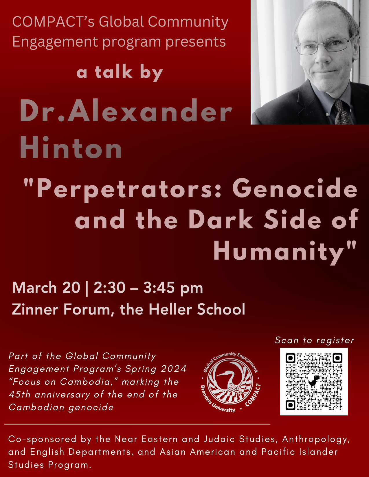 Dr. Alex Hinton Talk Flyer
