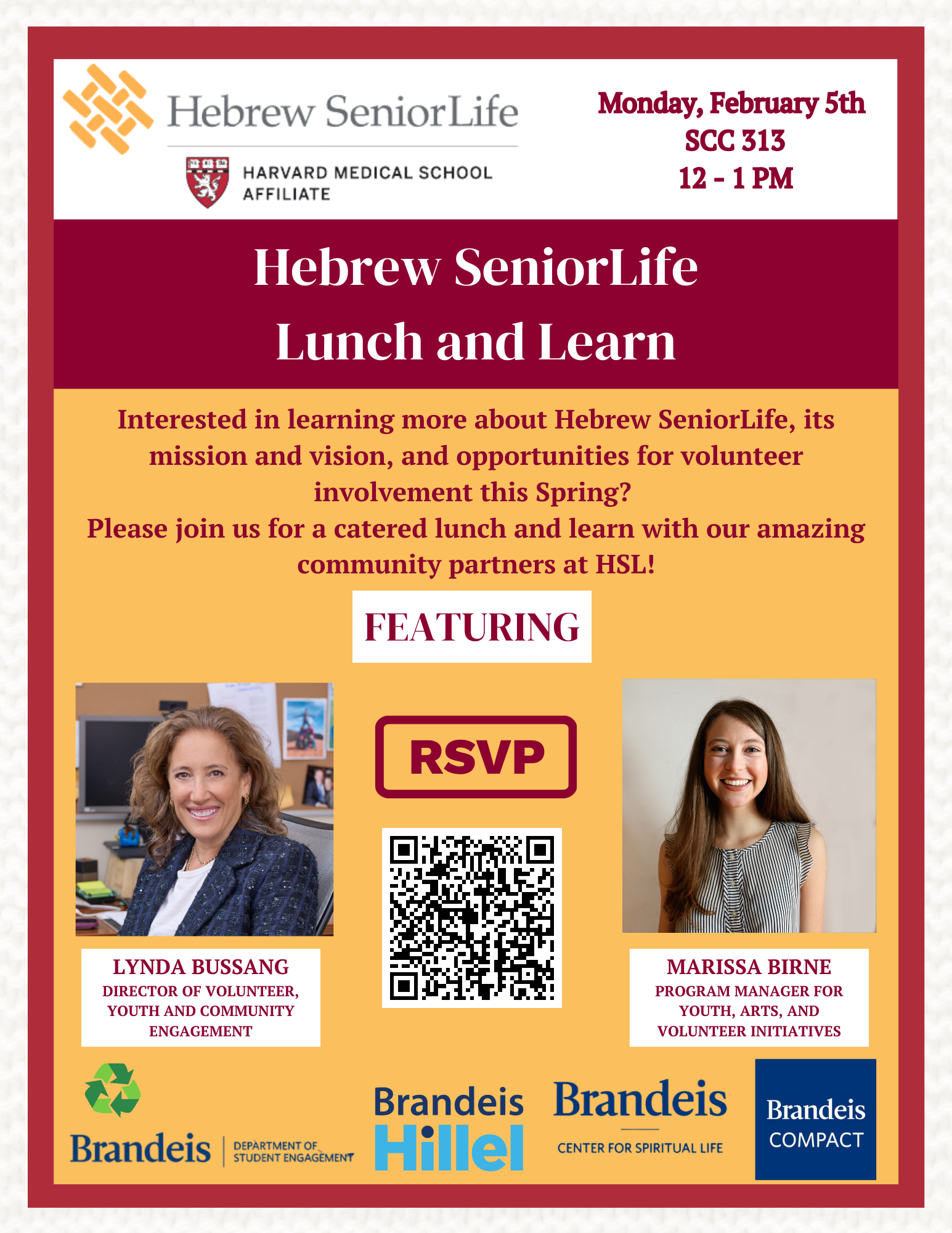 Hebrew SeniorLife Lunch and Learn Flyer