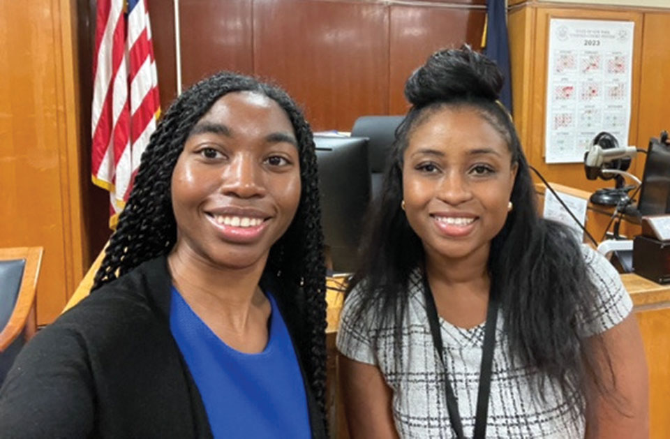 Jolecia Saunderson ’24 and Shakiva Pierre ’07