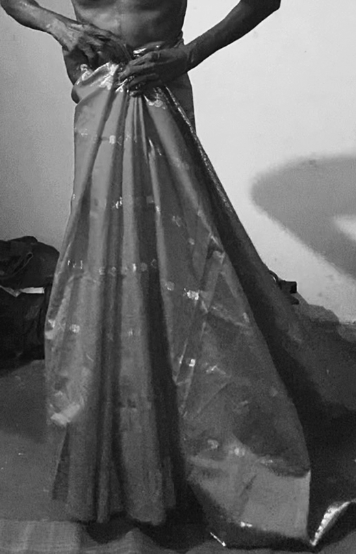 Rathika shows how she drapes a sari