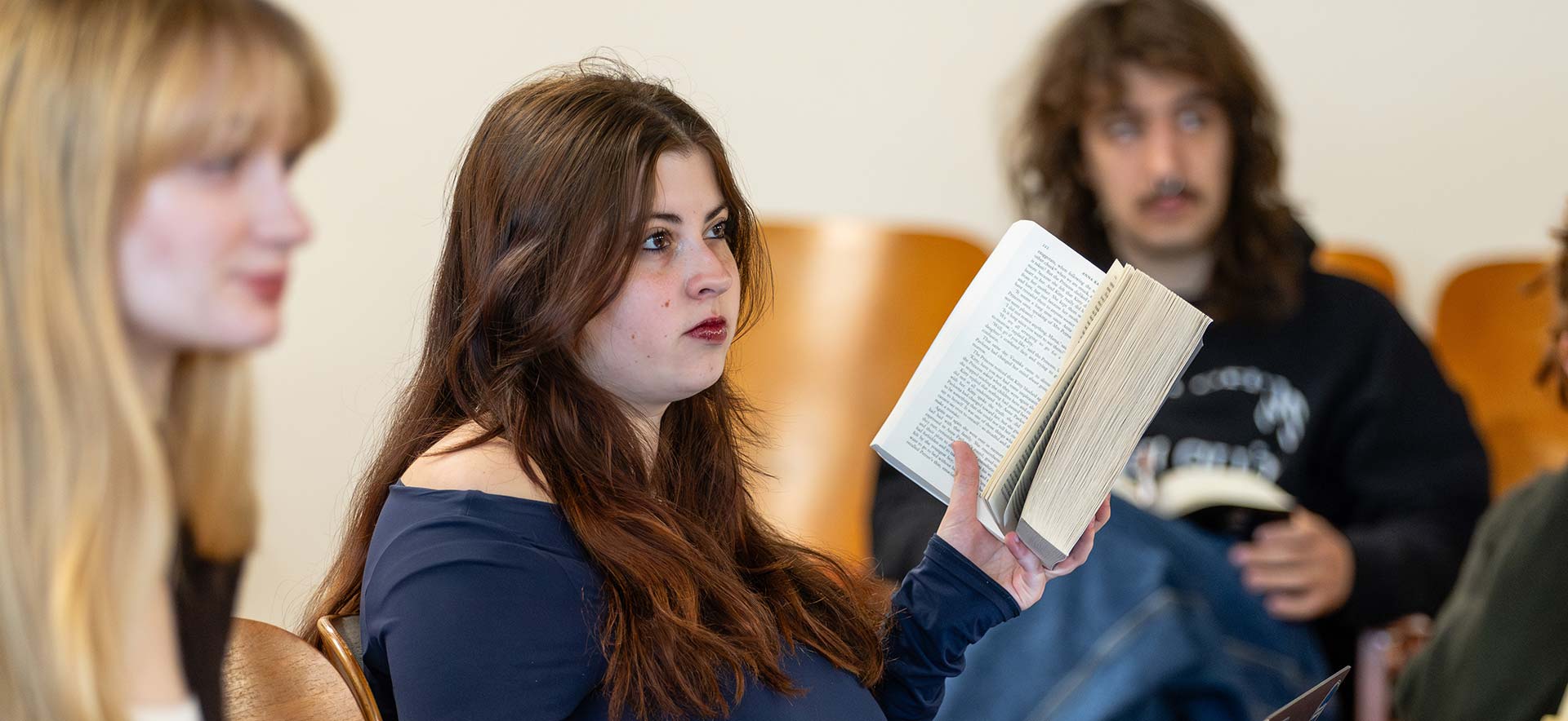 Students attend the RECS/WLIT 136A class.