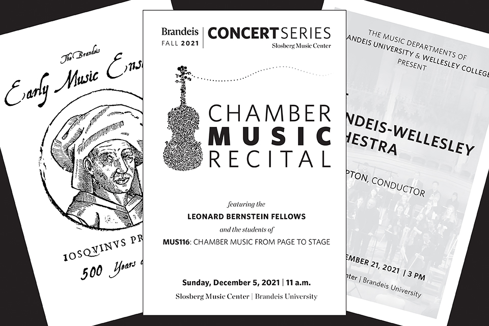 A collage of printed concert programs