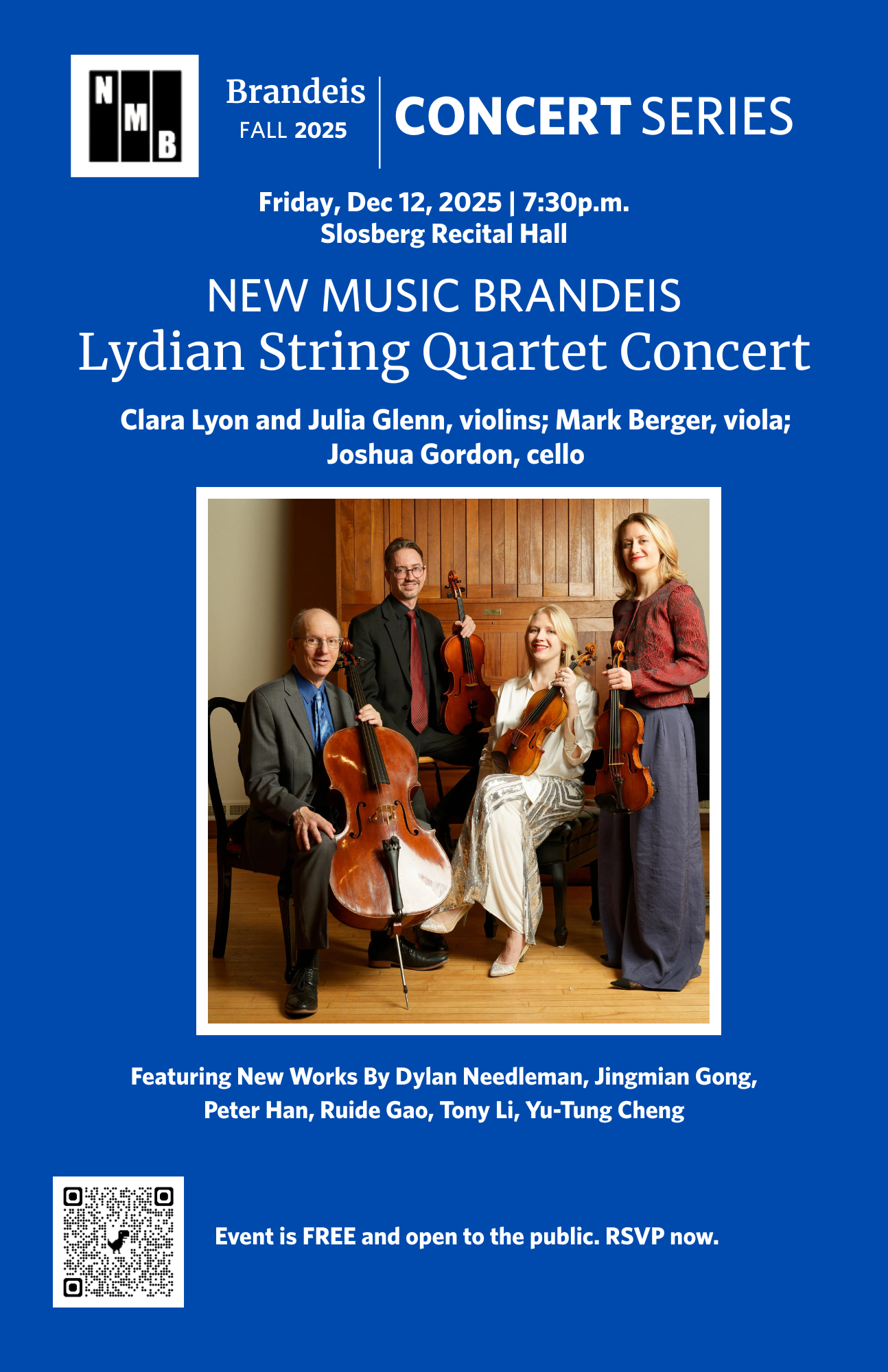 Members of the Lydian String Quartet with their respective instruments 