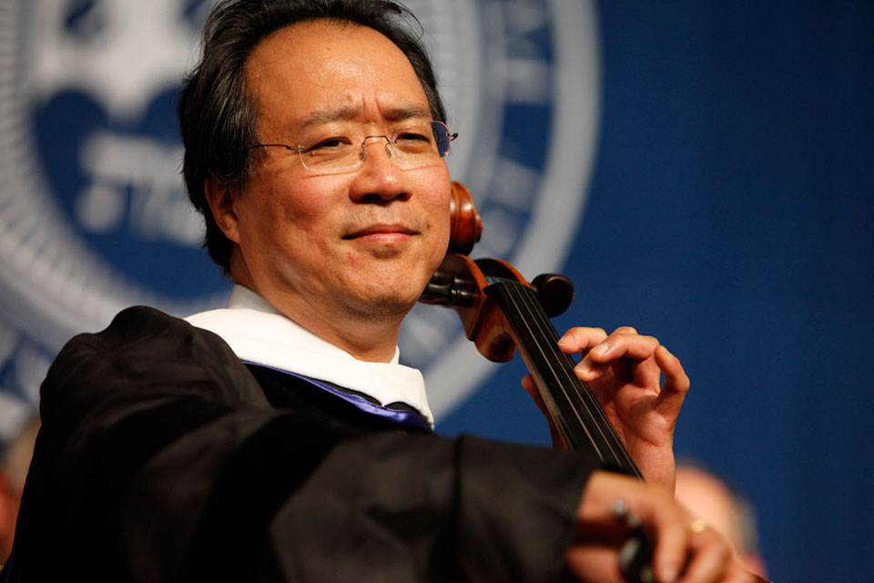 Yo-Yo Ma plays the cello