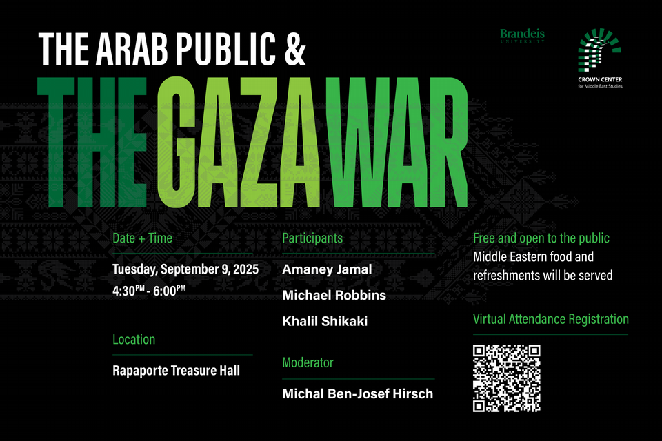 Poster for "The Arab Public and the Gaza War"