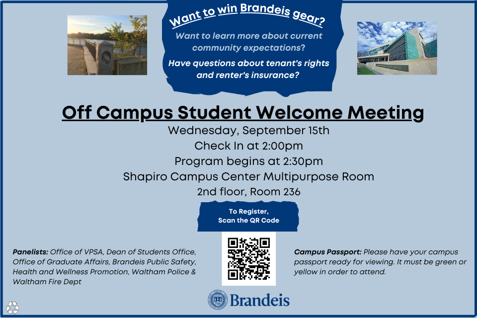 Off Campus Student Welcome Meeting Information