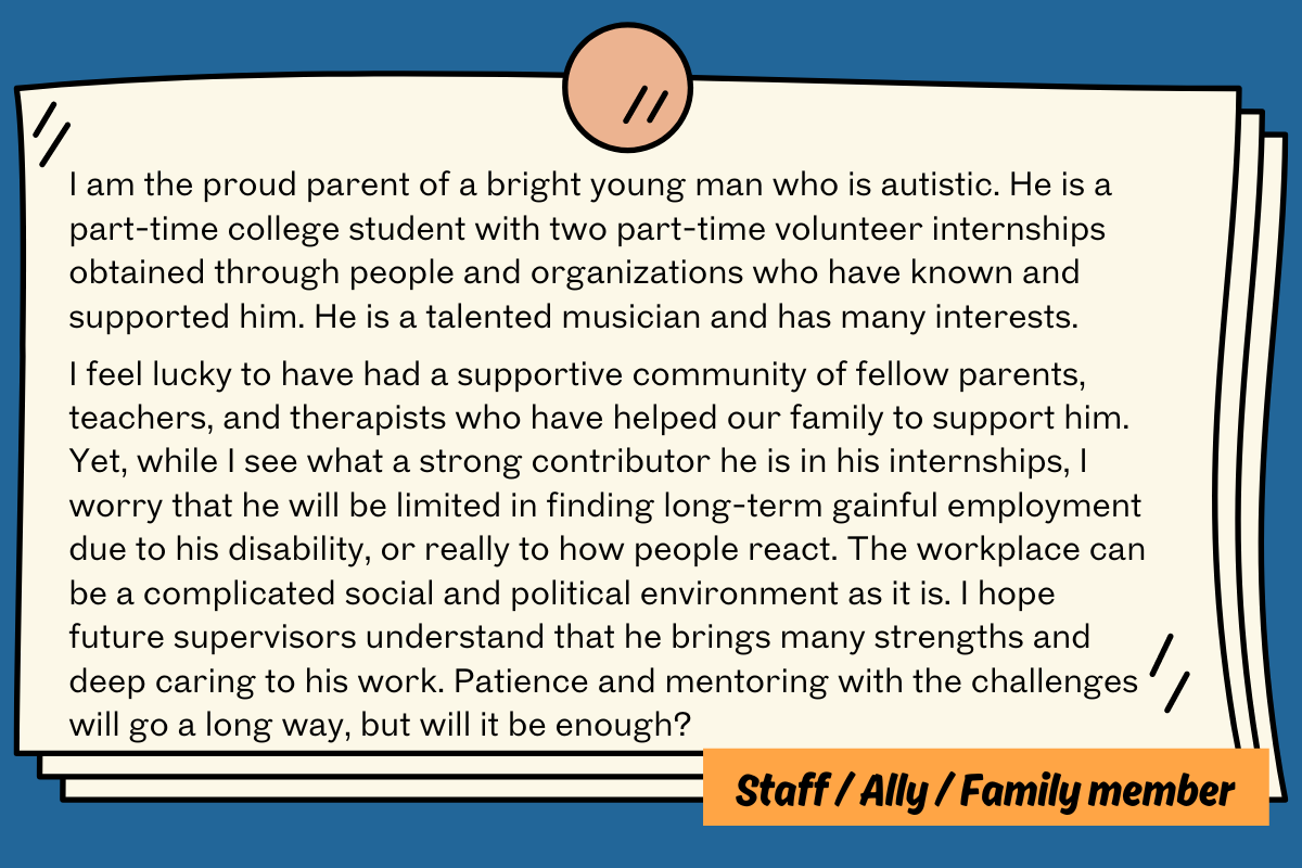 Neurodiversity Celebration Week: Comment by Staff-Ally-Family Member