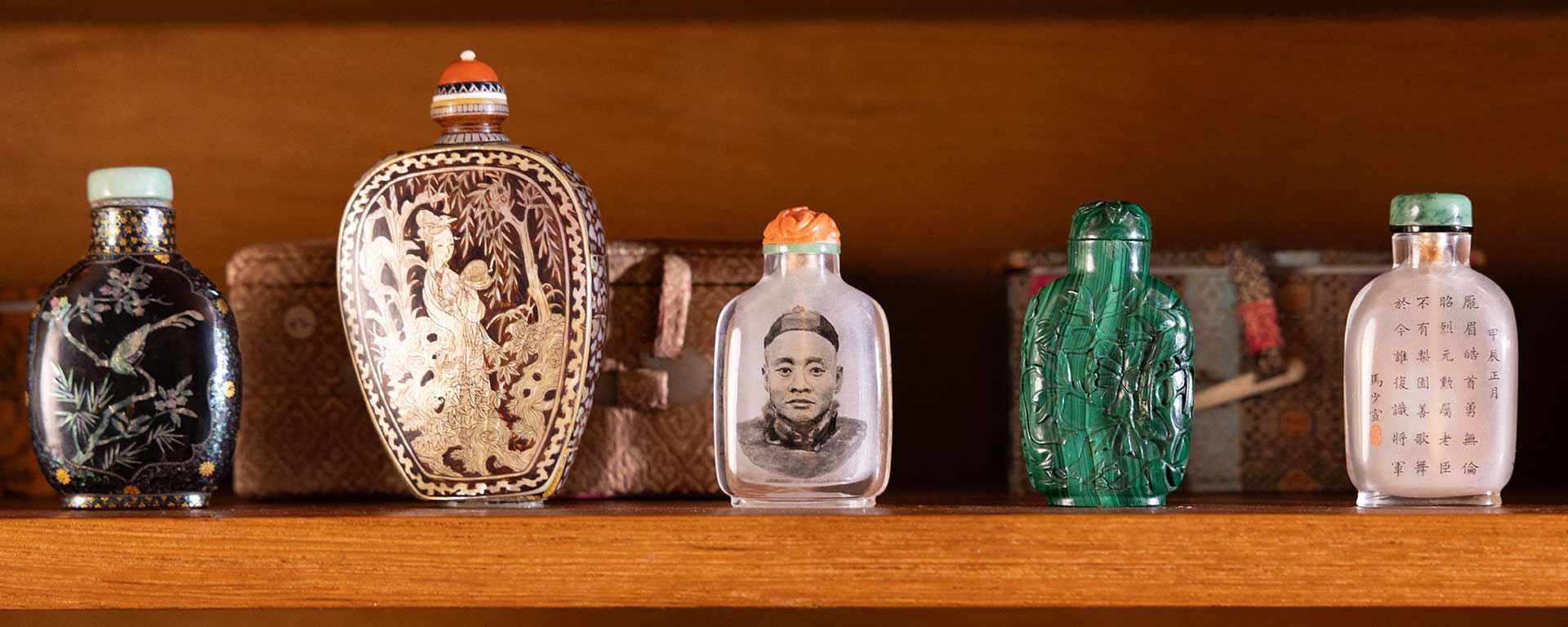 Chinese snuff bottles from the eighteenth and nineteenth centuries.