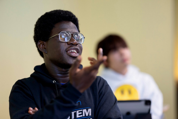 Student in a classroom