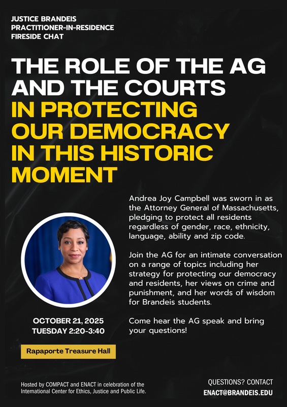 poster for October 21 2025 Andrea Joy Campbell talk at Brandeis University