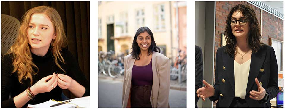 2023-2024 delegates Lucca Raabe, Vishni Samaraweera and mentor Elaina Pevide