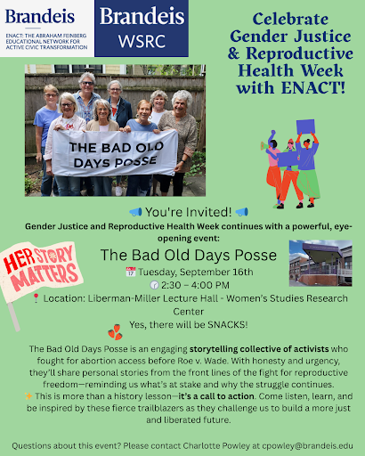 Flyer with information for the event run by The Bad Old Days Posse, with a picture of eight members holding a sign that reads "The Bad Old Days Posse"