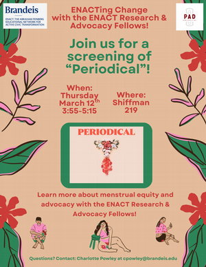 Tan flyer for the film screening of Periodical