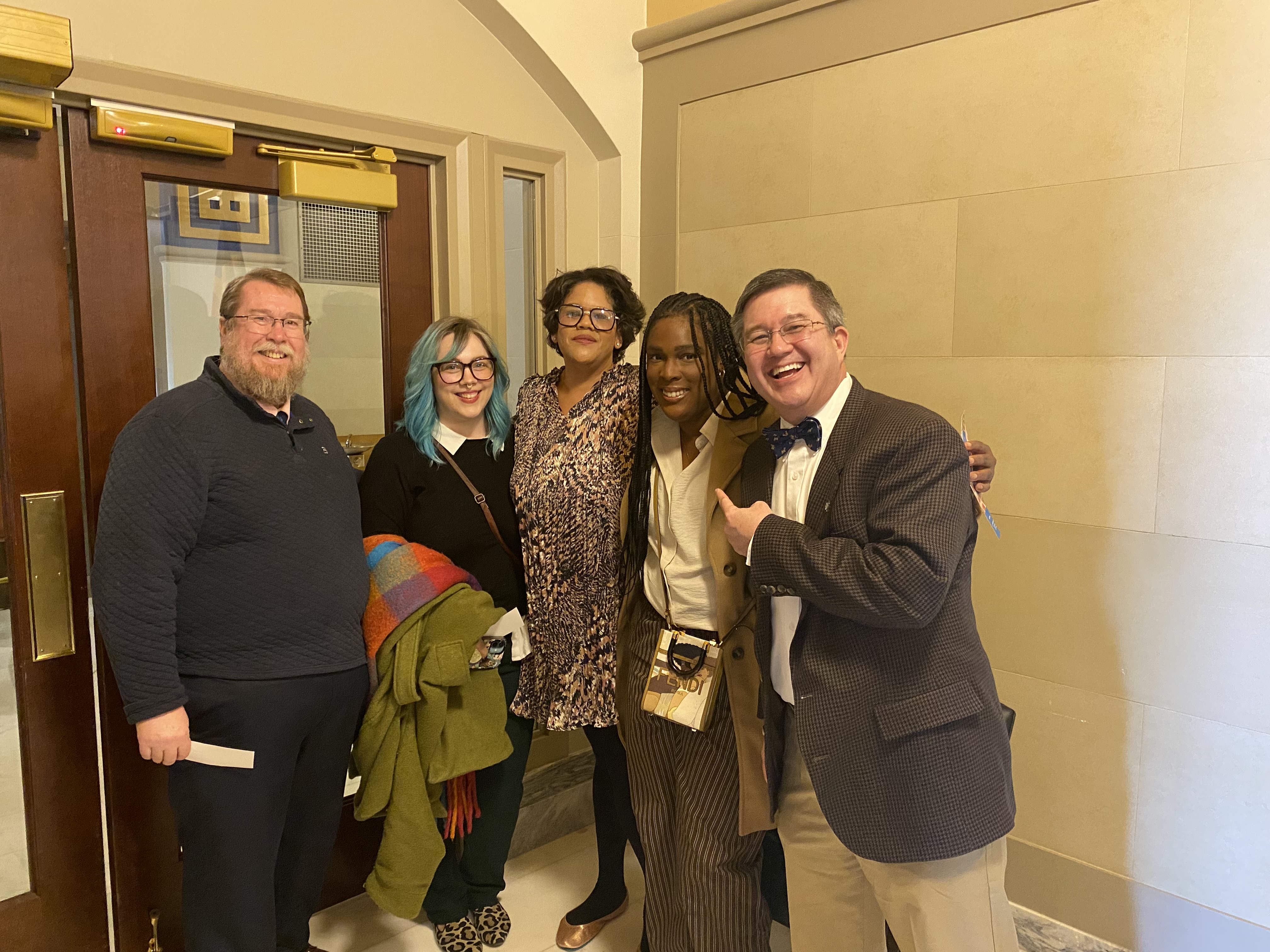 Dr. Stacey, Prof. Davenport, Rep. Andy Fugate and students attend the State of the State at the Oklahoma State Capitol.