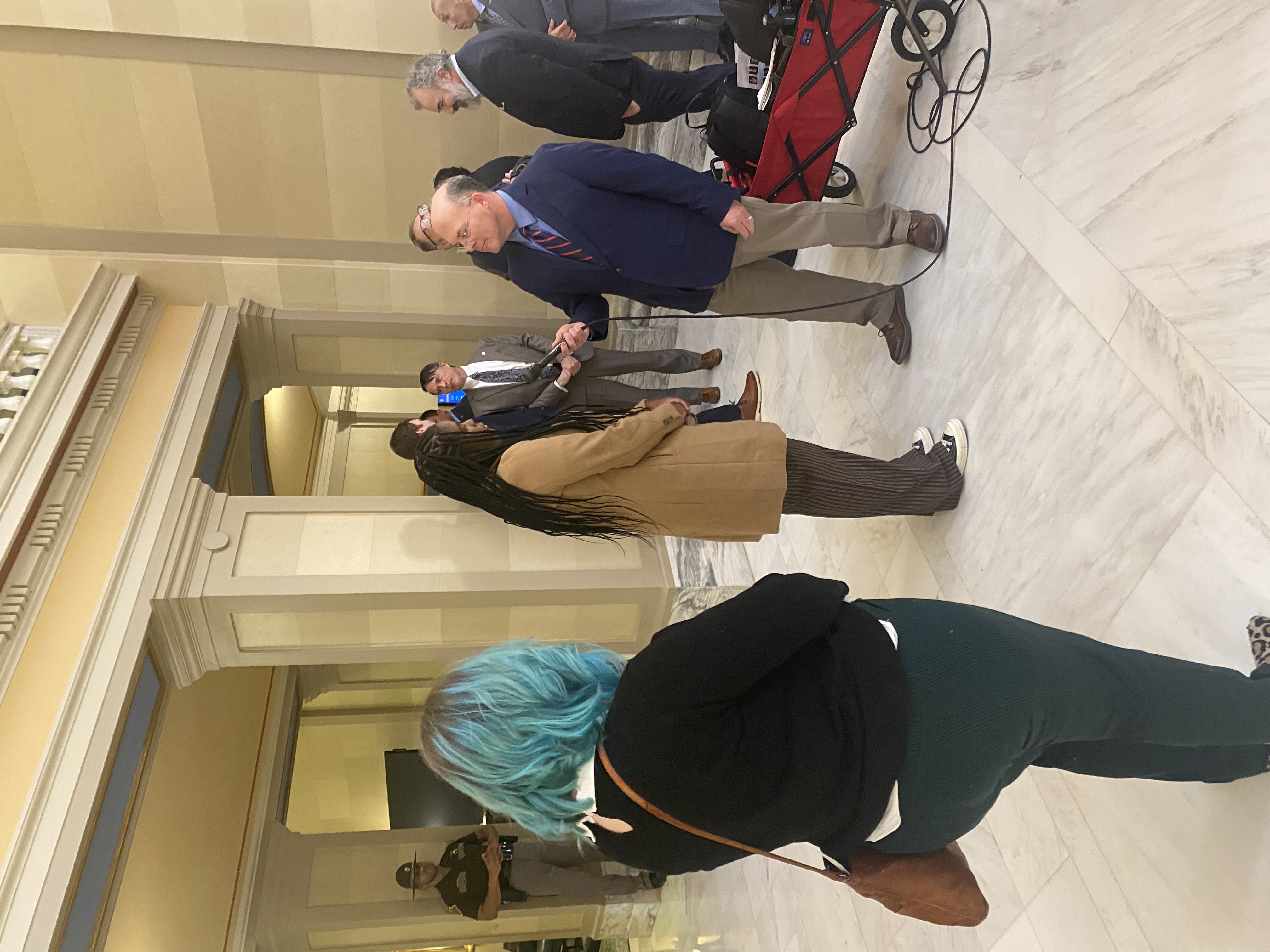 Oklahoma Community College ENACT students are interviewed about their experience sitting in the House Gallery during the State of the State.