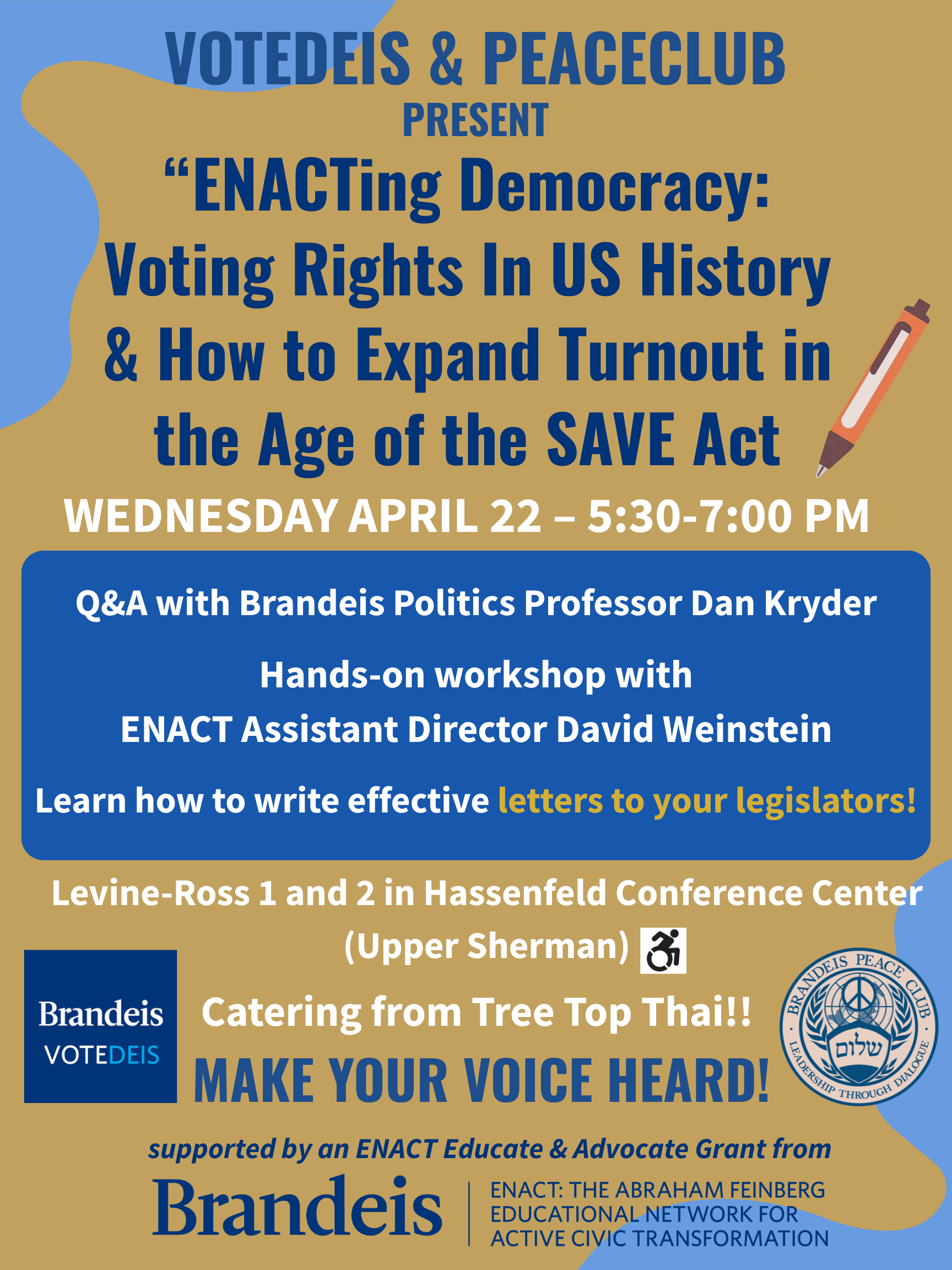 ENACTing Democracy Event Flyer