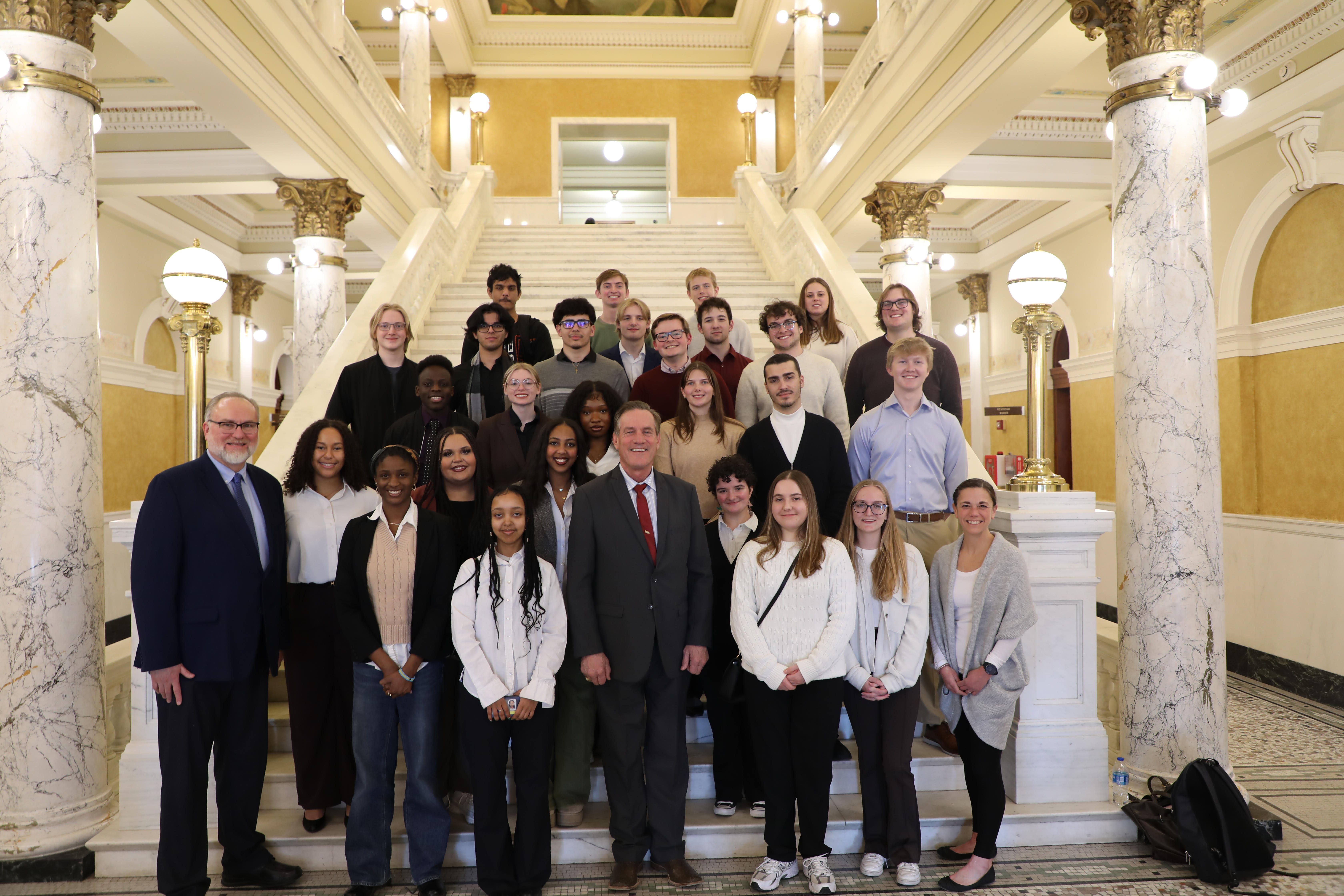 Students at the South Dakota Capitol Building