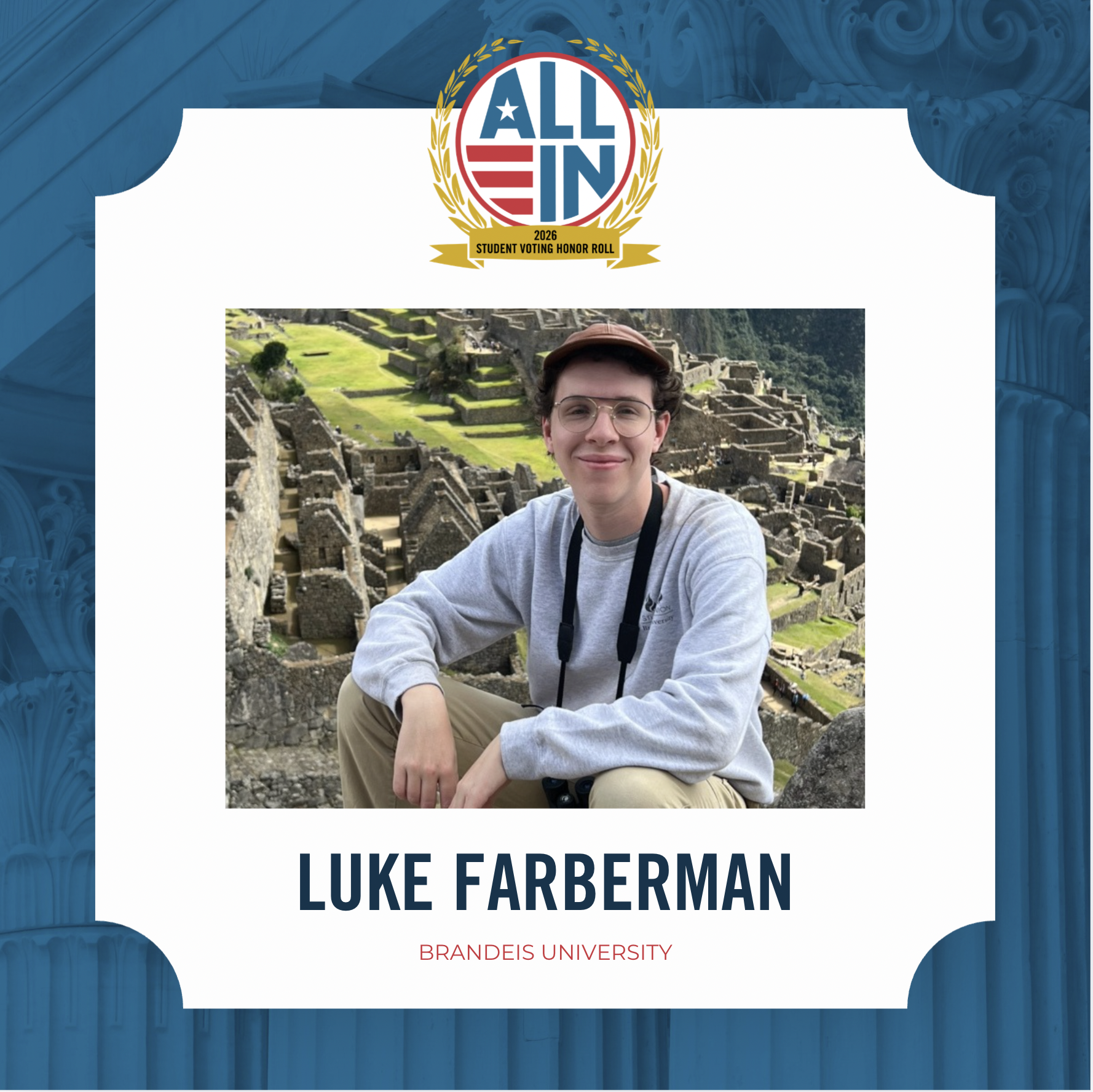Luke Farberman '27 honored by ALL IN