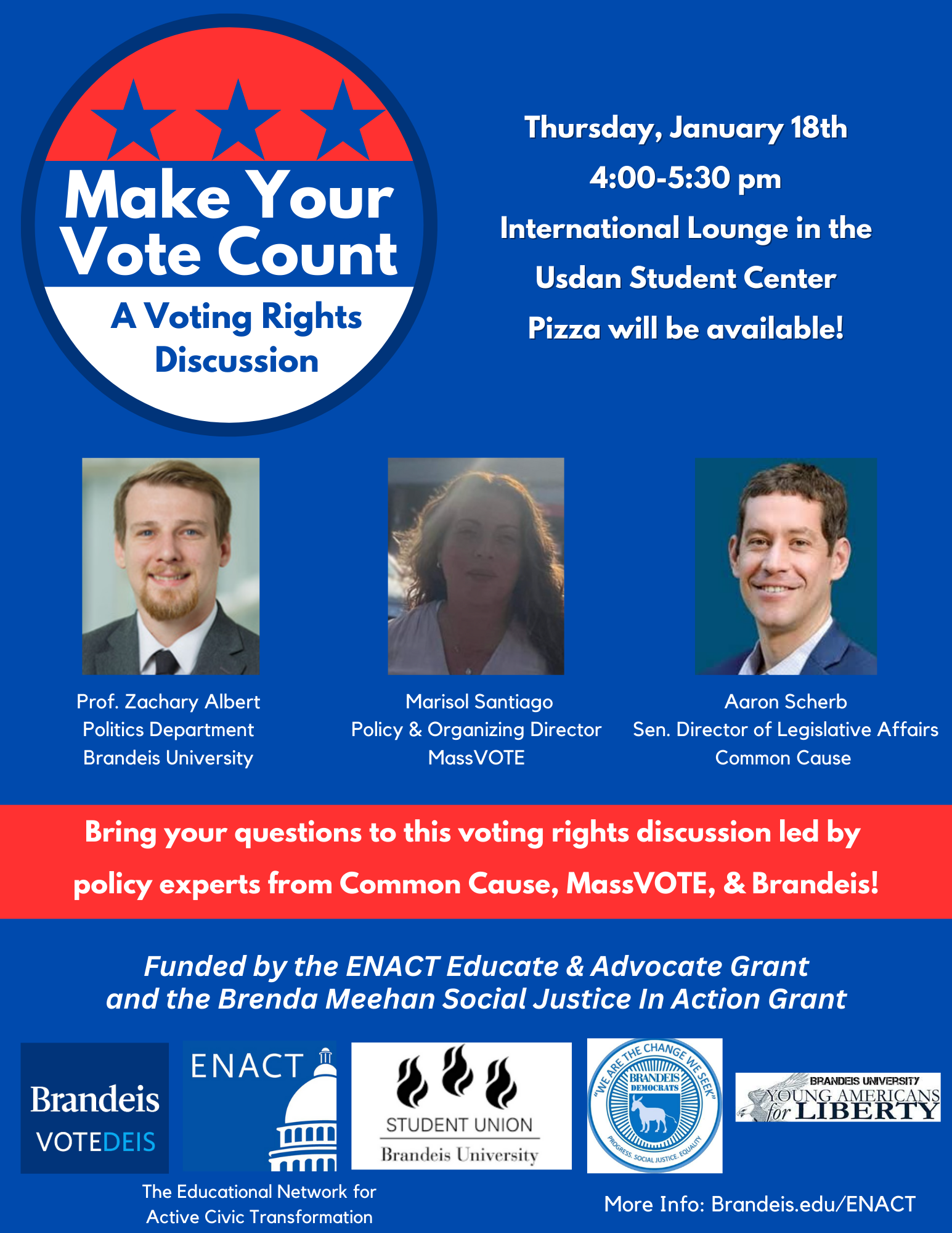 Flyer for Make Your Vote count event 1-18-2024
