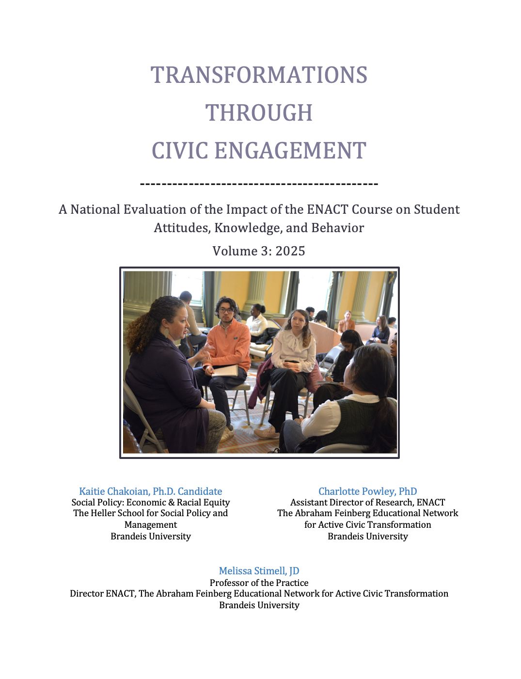Cover of Volume 3 of the “Transformations Through Civic Engagement”