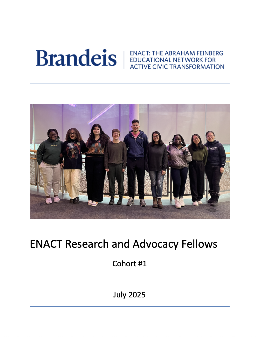 cover page of the research and advocacy fellows report from 2024-2025