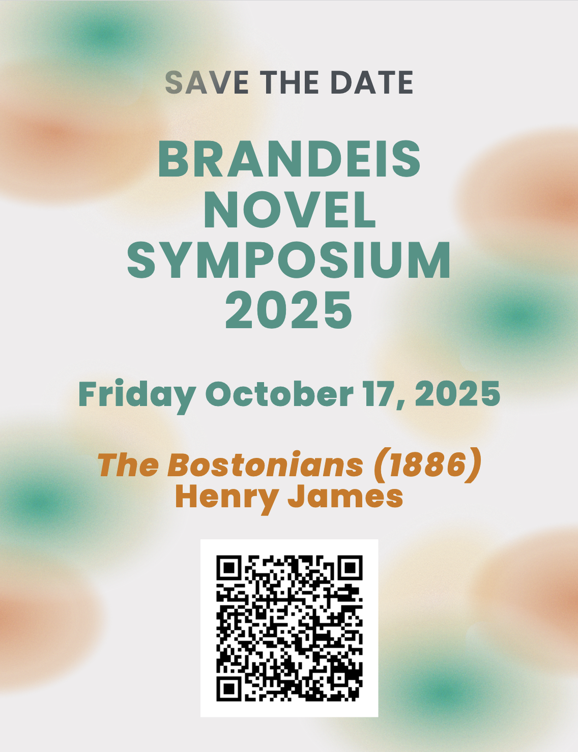 Brandeis Novel Symposium 2025 Save the Date
