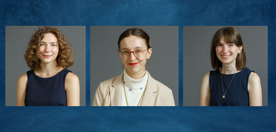 three students' headshots