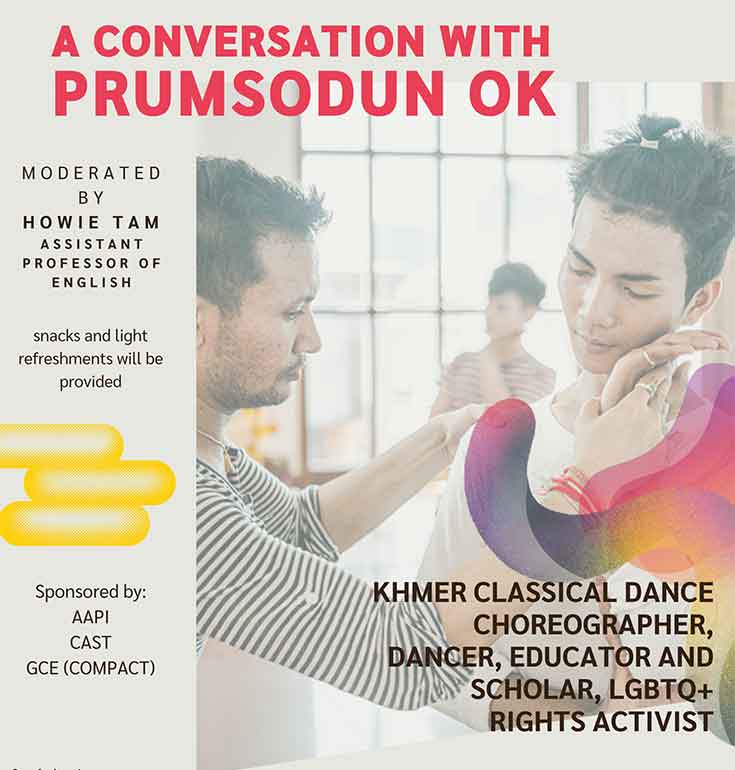 event poster with a choreographer directing a dancer